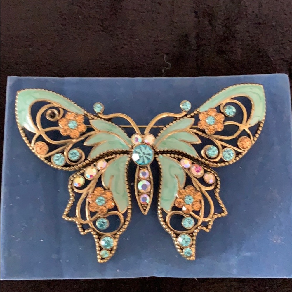 Enamel butterfly brooch